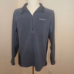 Columbia Mens Fleece 1/4 Zip Pullover slate blue Long Sleeve Casual Outdoor Sz L